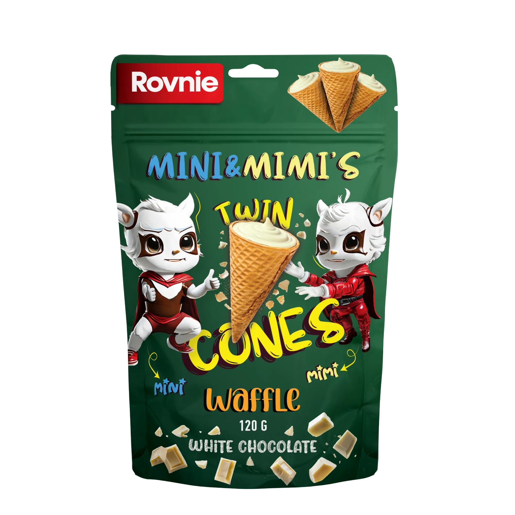 Twin-Cones Beyaz Çikolatalı Kornet 120gr